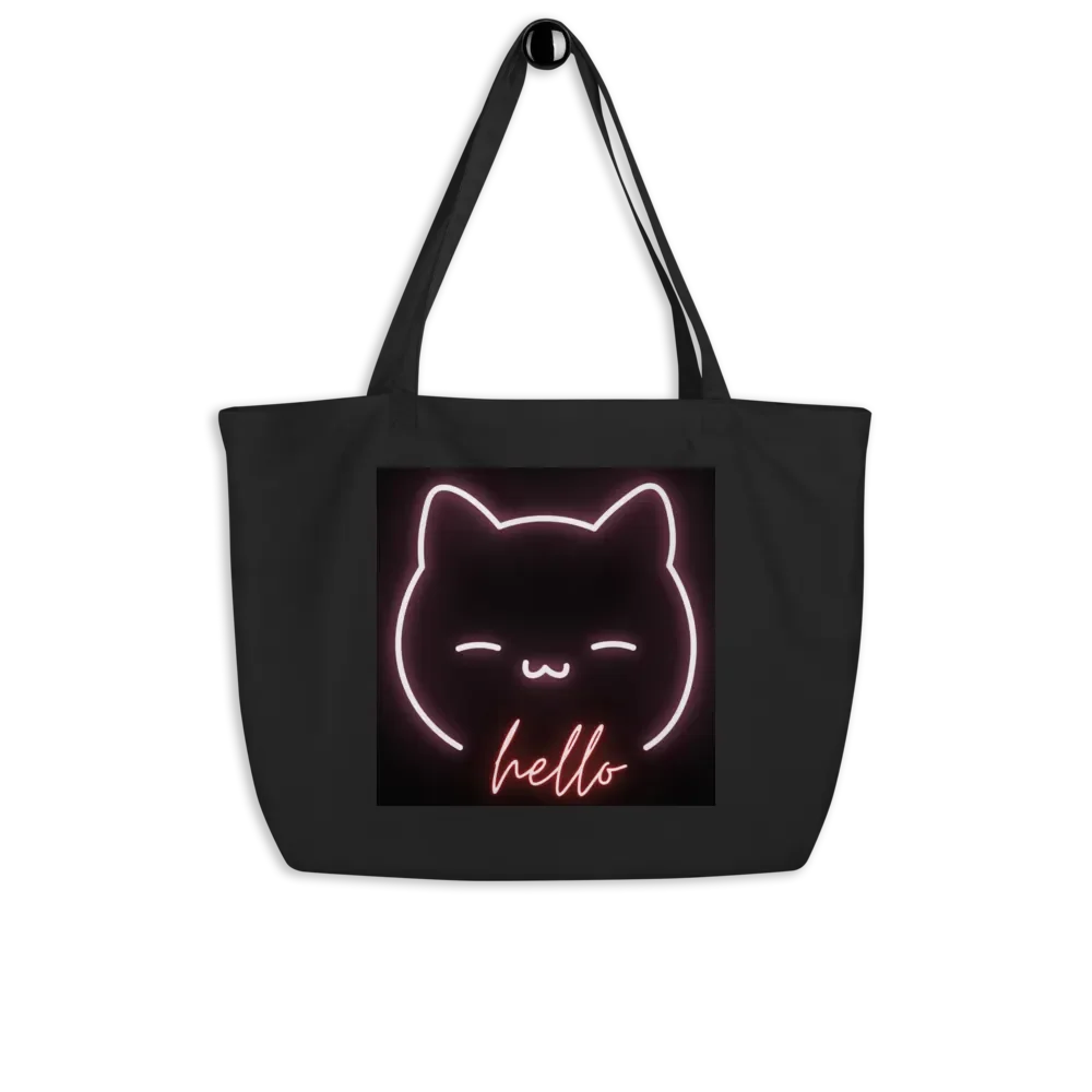 Neon Hello Cat Tote Bag product image (4)