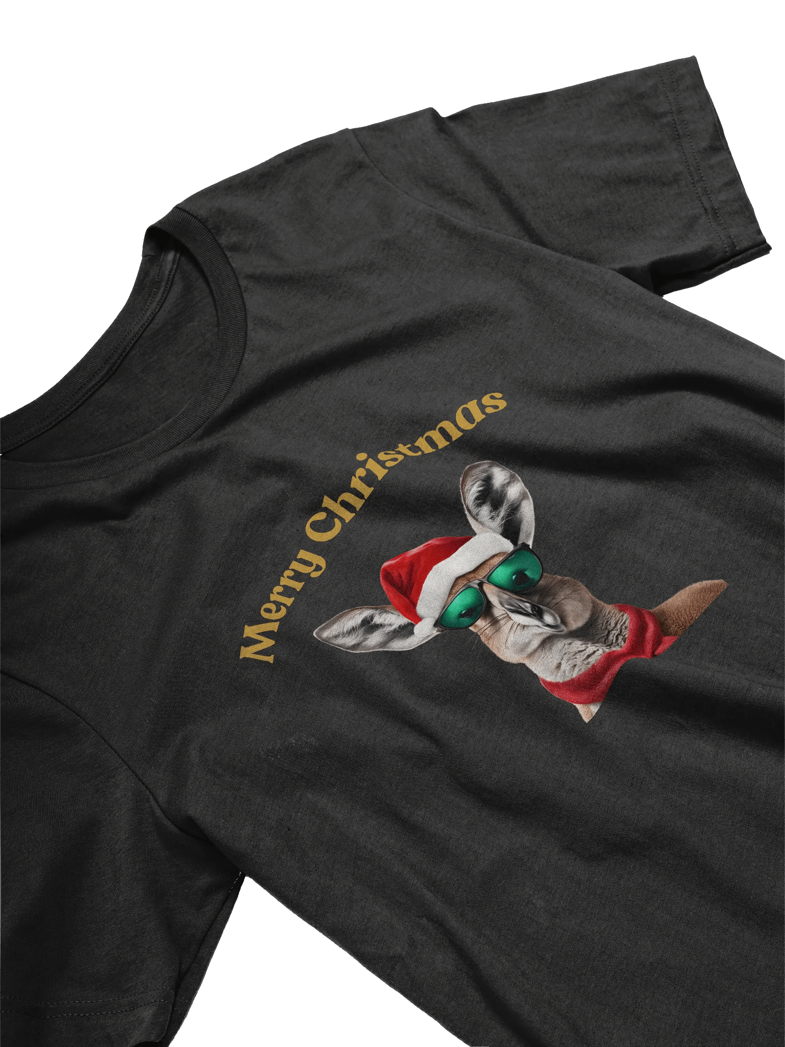 Festive Kangaroo Merry Christmas T-Shirt - Gold product image (3)