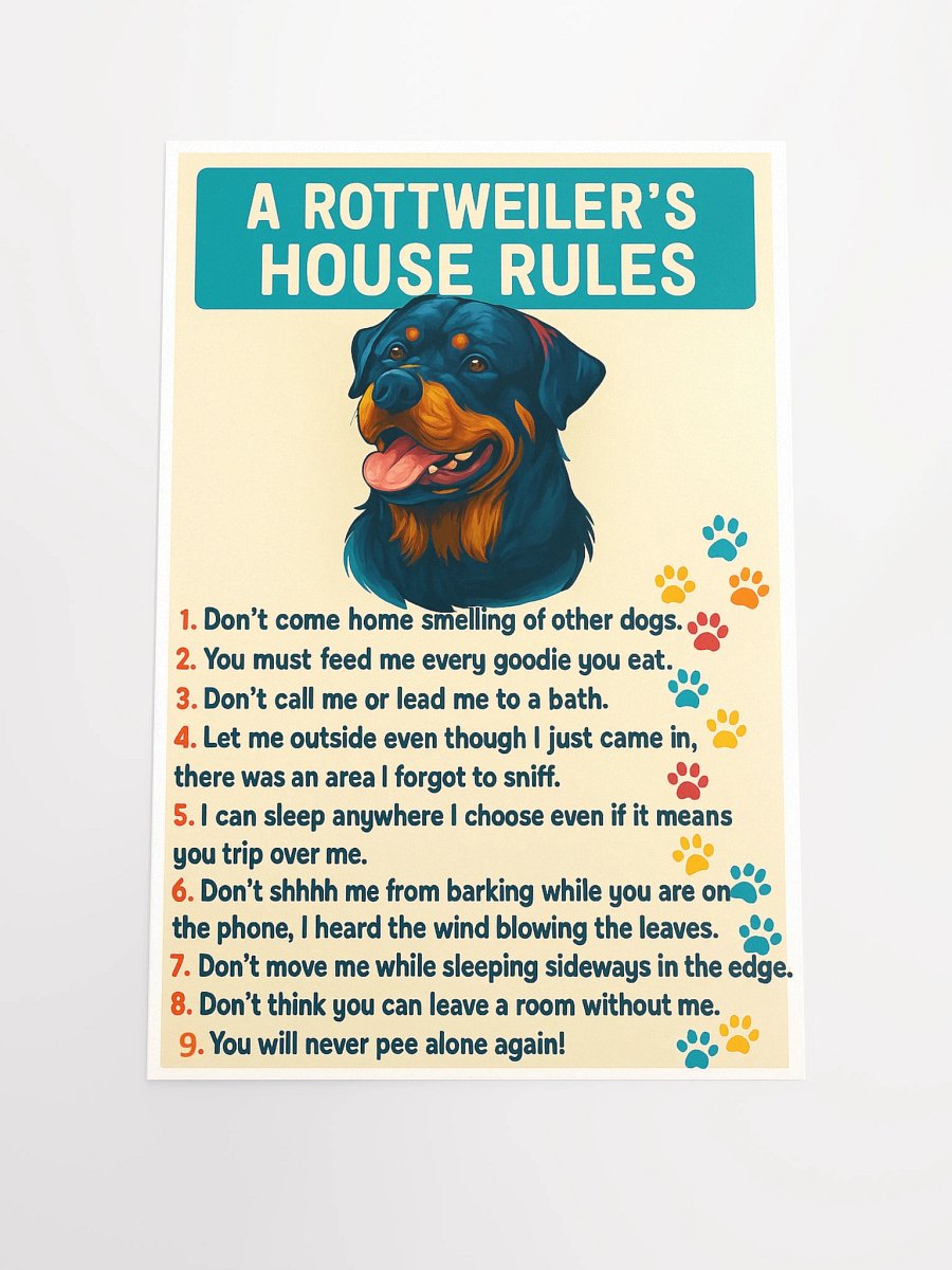 Rottweiler House Rules Poster product image (2)
