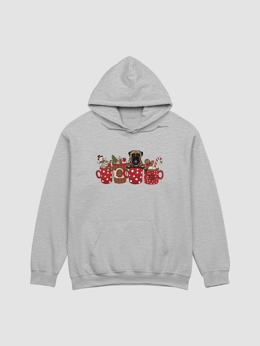 Cute Bullmastiff in a Christmas Cup Hooded Sweatshirt | Funny Christmas Pup in a Cup product image (24)