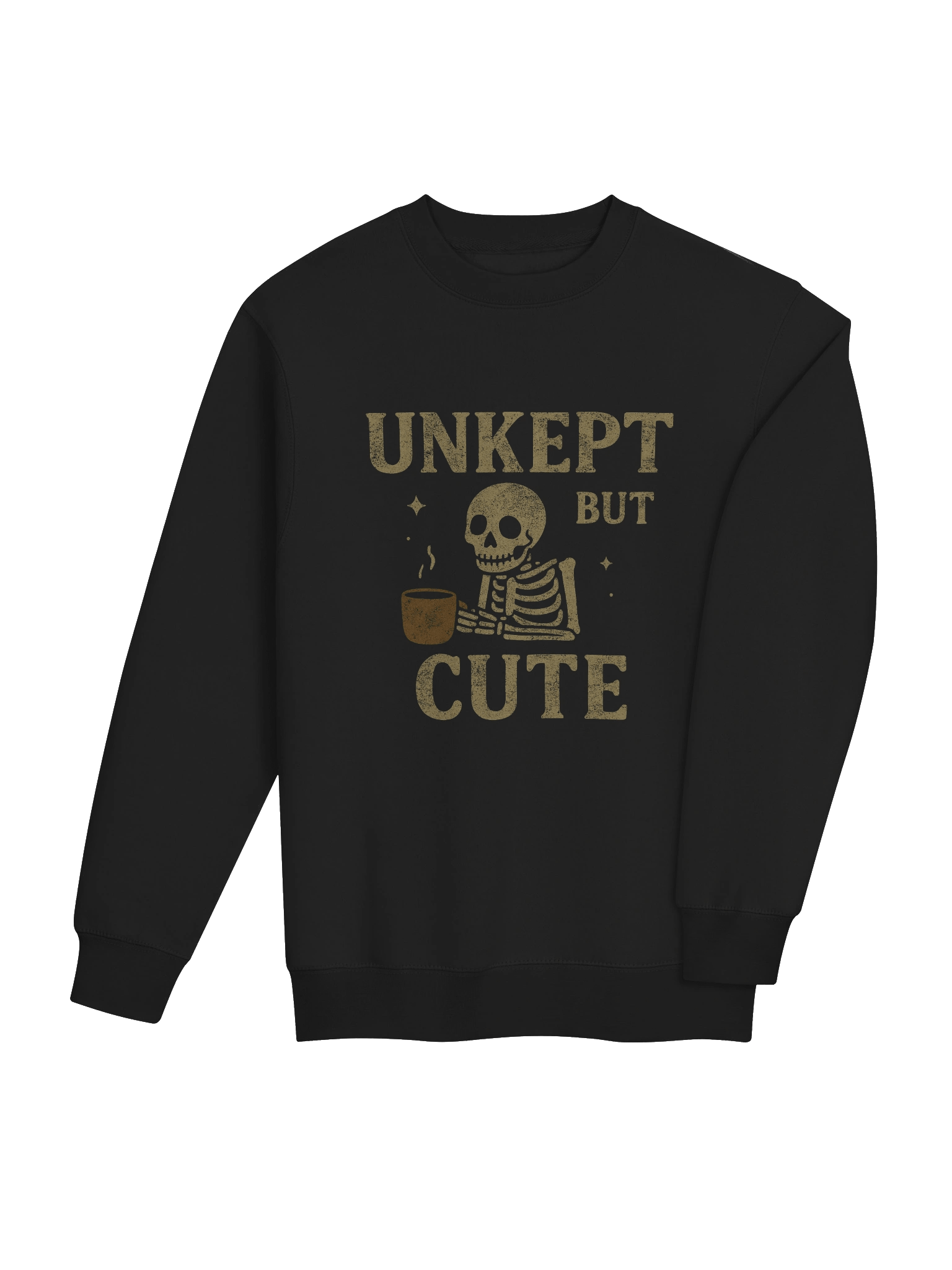 Unkept But Cute Skeleton Crewneck | Cozy Vintage Graphic Sweatshirt product image (4)