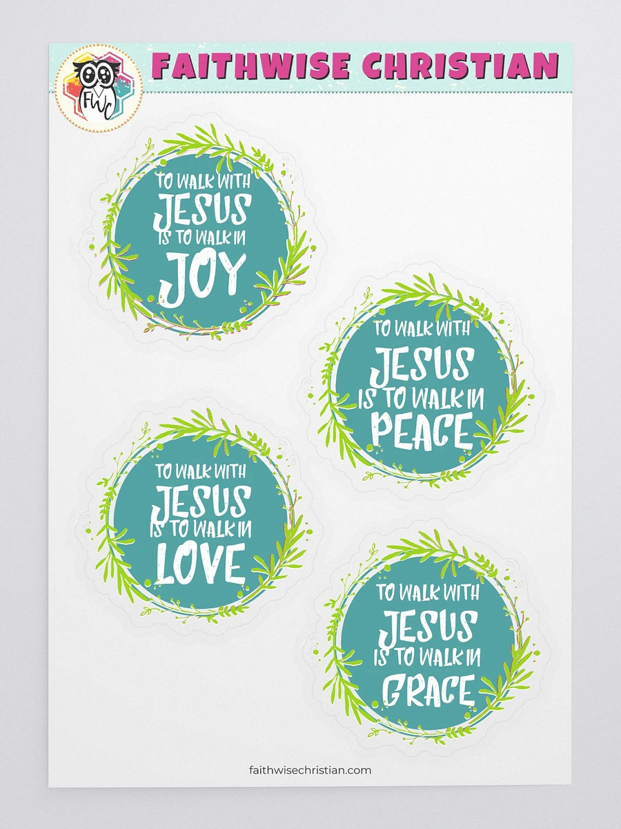 To Walk With Jesus Is To Walk In Joy, Peace, Love & Grace Sticker Sheet product image (3)