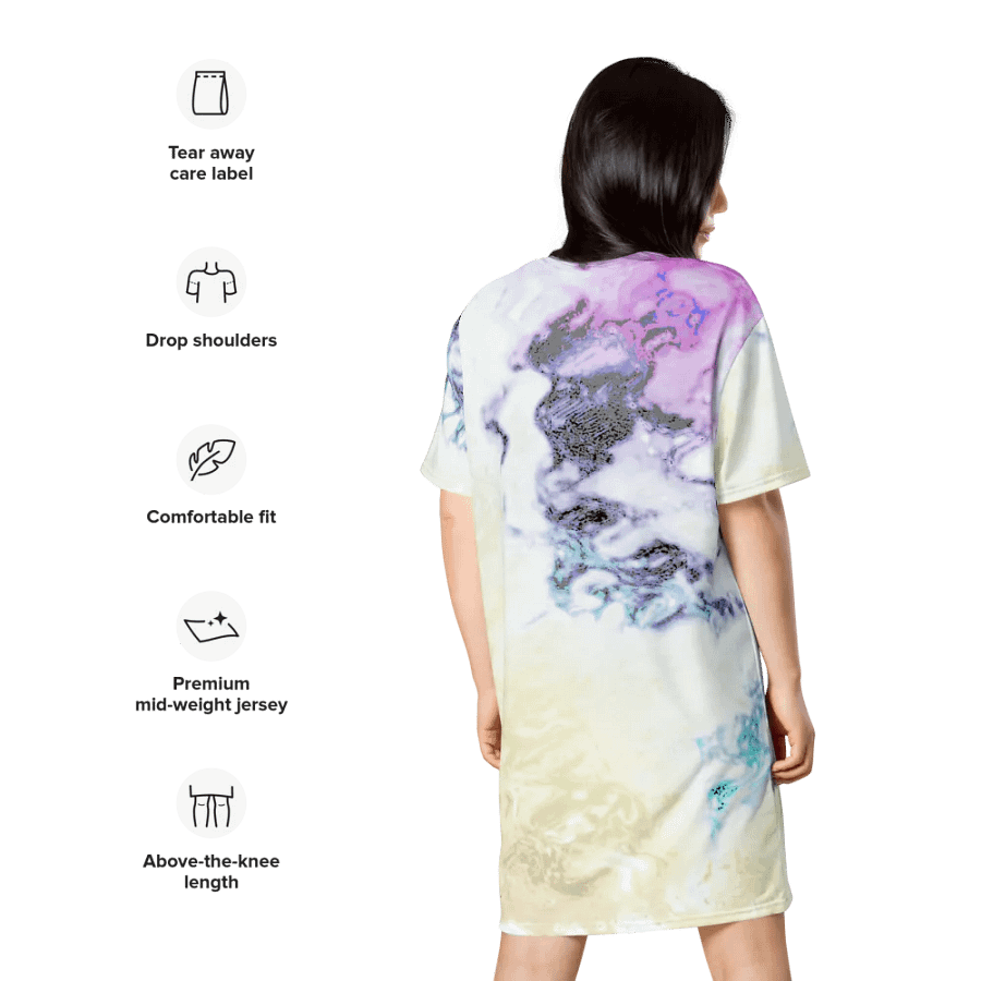 Pastel Abstraction Ladies T Shirt Dress product image (11)