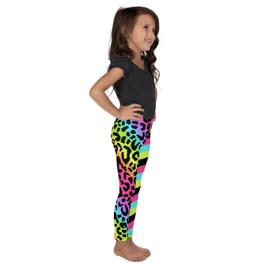 Colorful Spring Leggings for Girls with Leopard print and stripes product image (6)