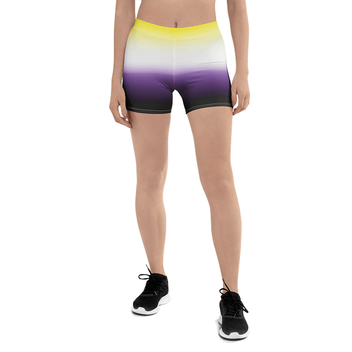 Non-binary Pride Gradient Bike Shorts product image (1)