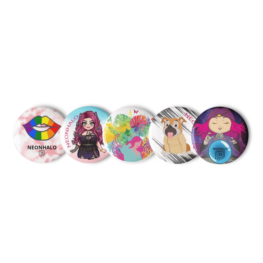 Neon Halo 5 Pin Button Set product image (1)