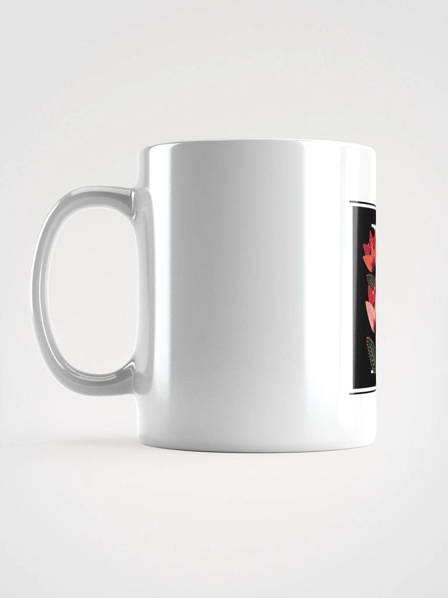 Elegant Floral Letter F White Glossy Mug product image (18)