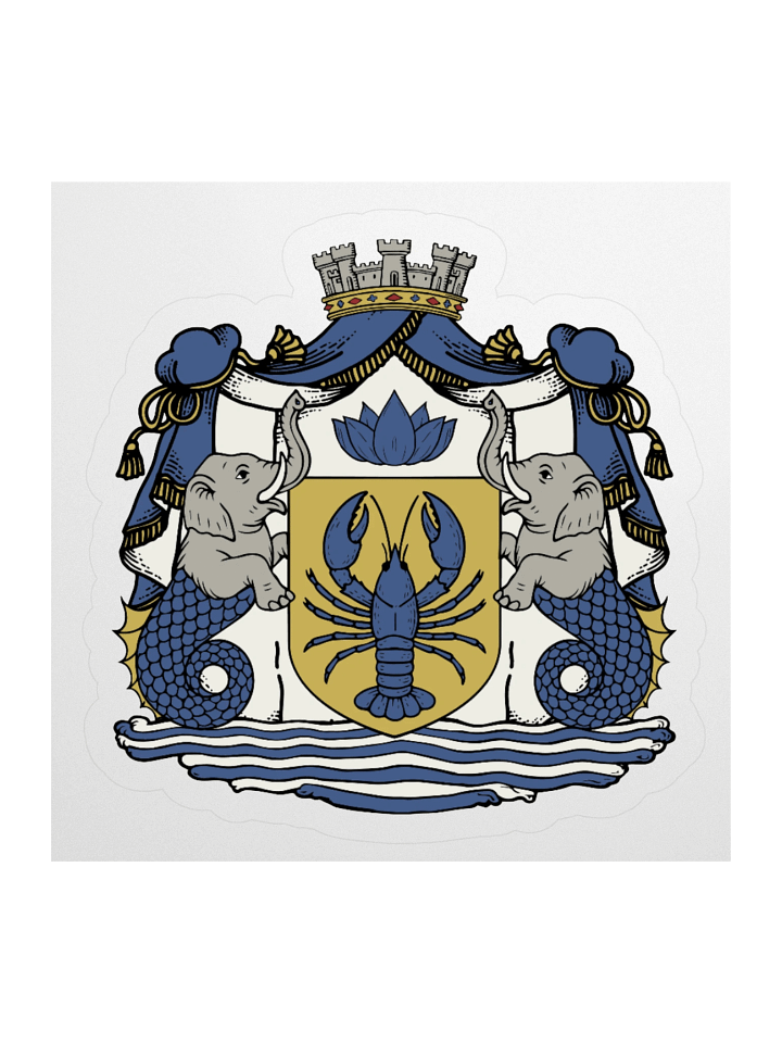 Blue Lobster Royal Arms Kiss Cut Sticker product image (1)