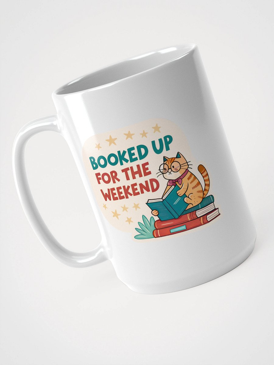 Bookworm Cat White Glossy Mug product image (3)