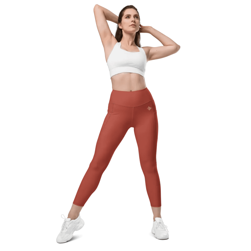 Intense Red Leggings with Pockets product image (9)