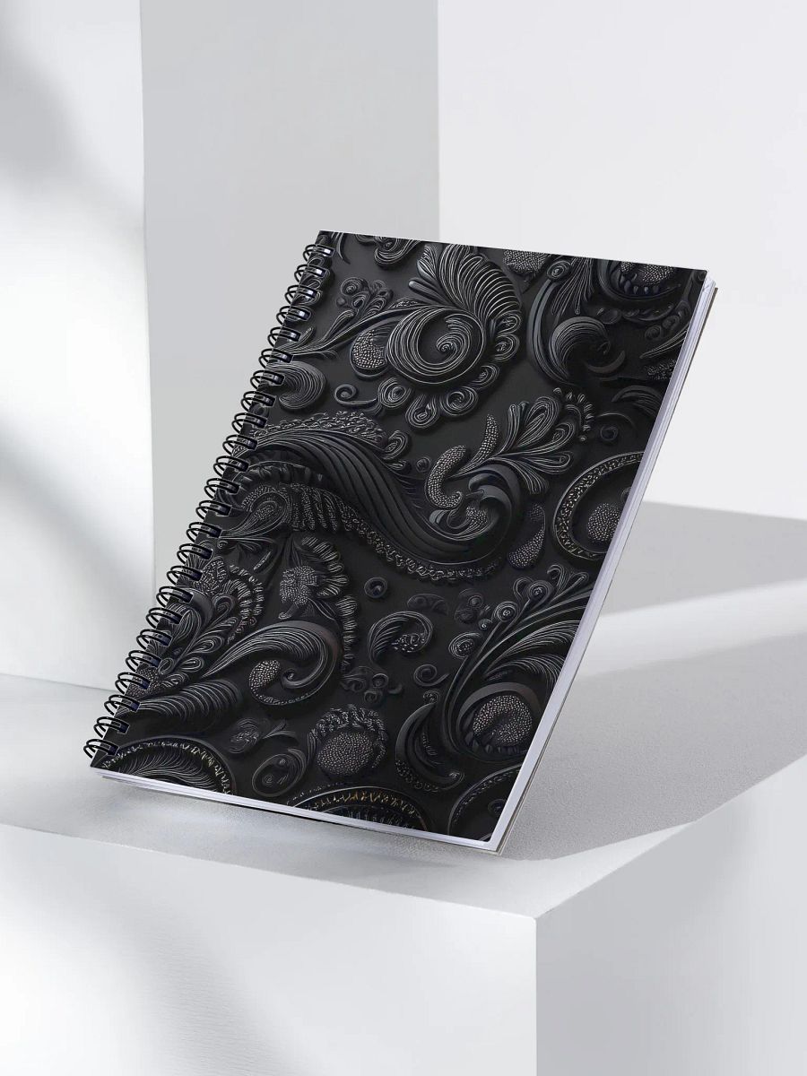 Spiral Notebook black paisley product image (3)