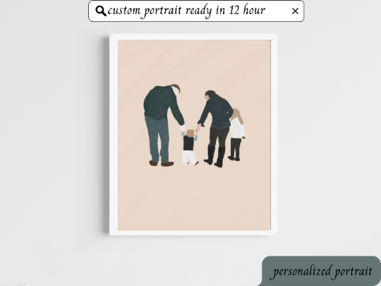 Custom Oil Portrait illustration Custom Family Portrait Painting Faceless Portrait Custom Family Portrait Oil Illustration product image (5)