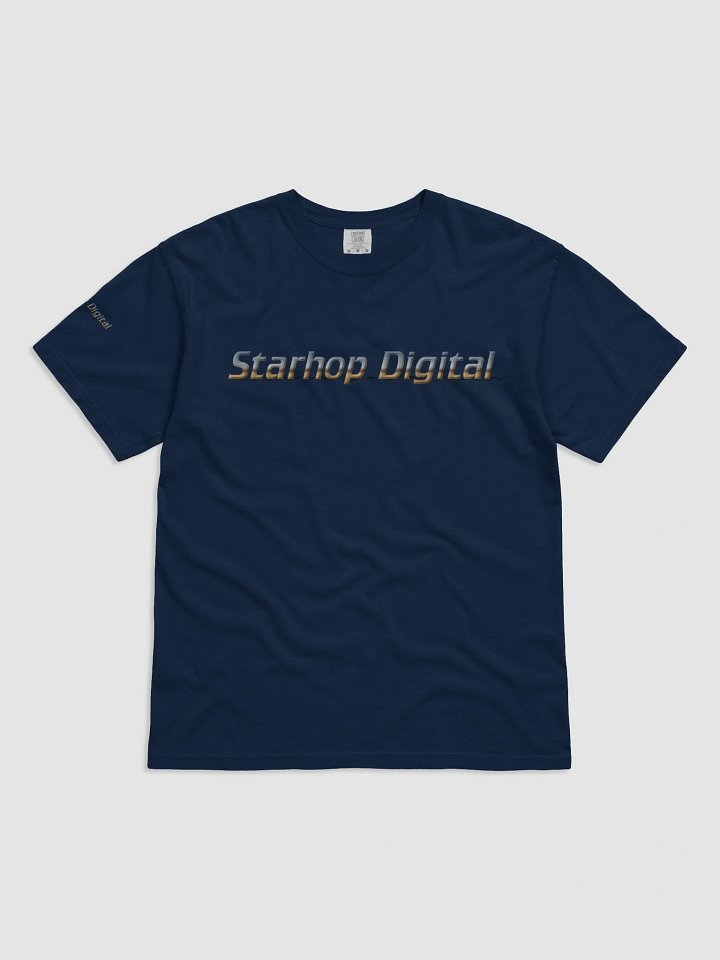 Starhop Digital Dual Logo Navy Blue Cotton T-Shirt product image (1)