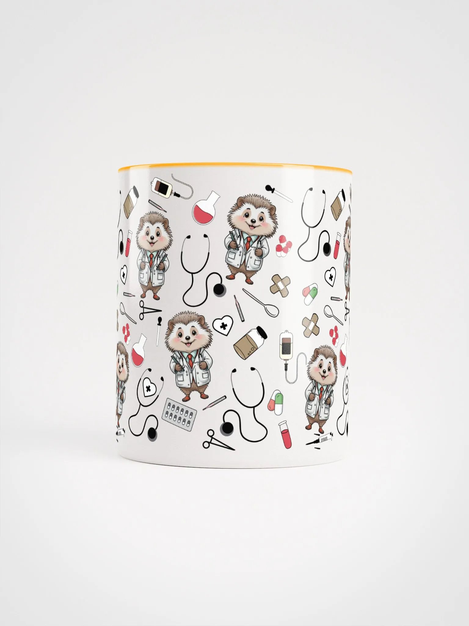 Cute Medical Coat Hedgehog Ceramic Mug product image (30)