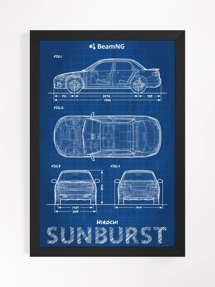 Framed Poster: Hirochi Sunburst Blueprint product image (1)