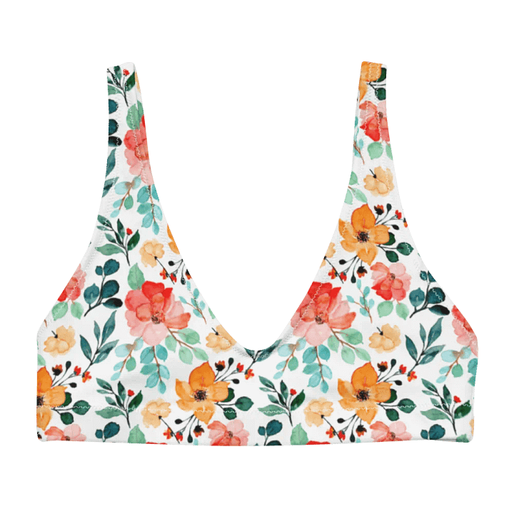 Watercolour Floral Pattern Padded Bikini Top product image (1)