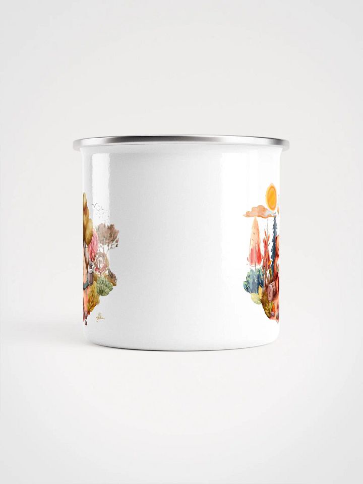 Minimalist Camping Bear Enamel Mug | Adventure-Inspired Drinkware product image (2)