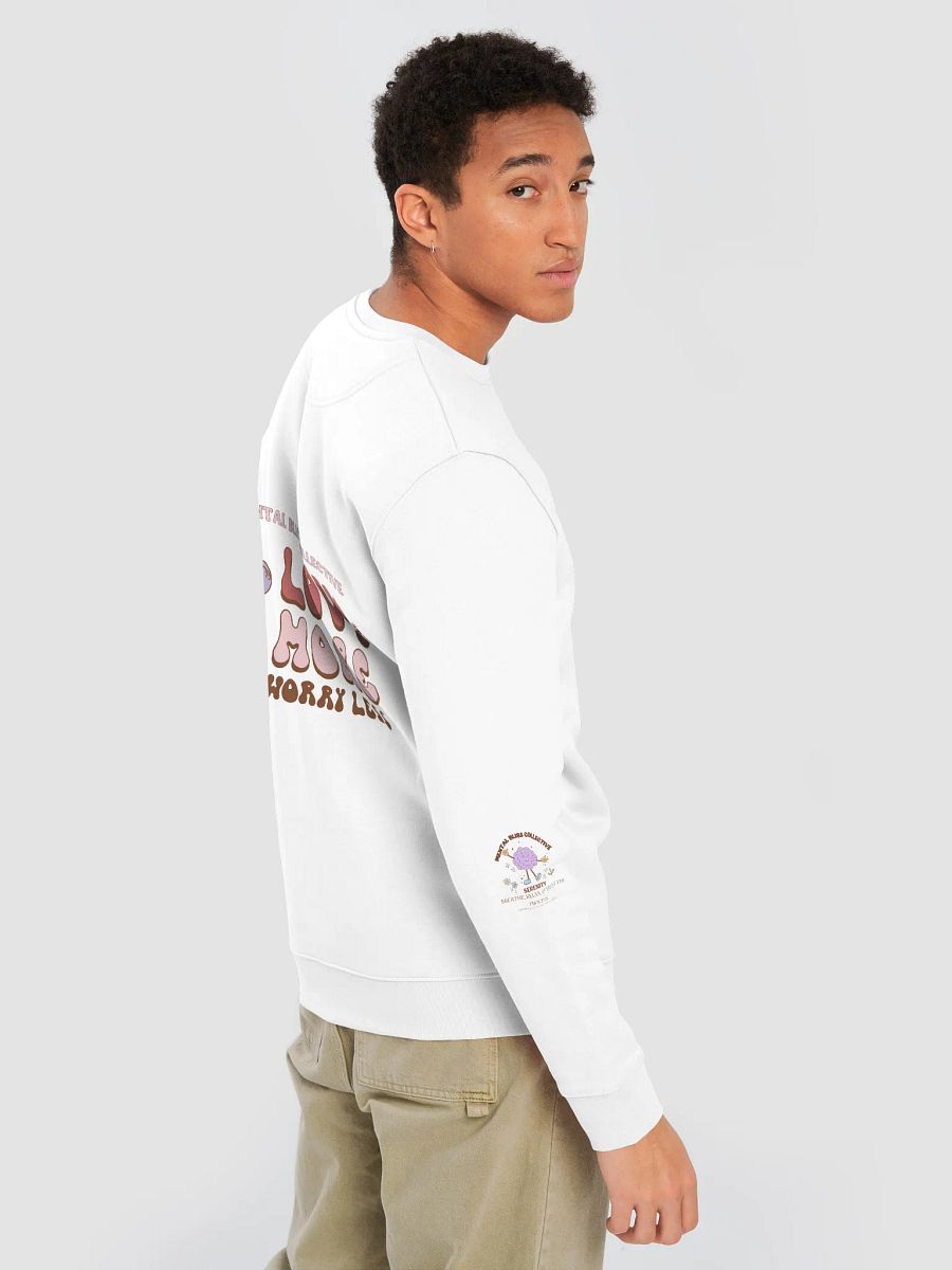 "Love More Worry Less" Unisex Eco Sweatshirt Hoodie – A Daily Reminder to Stay Positive product image (8)