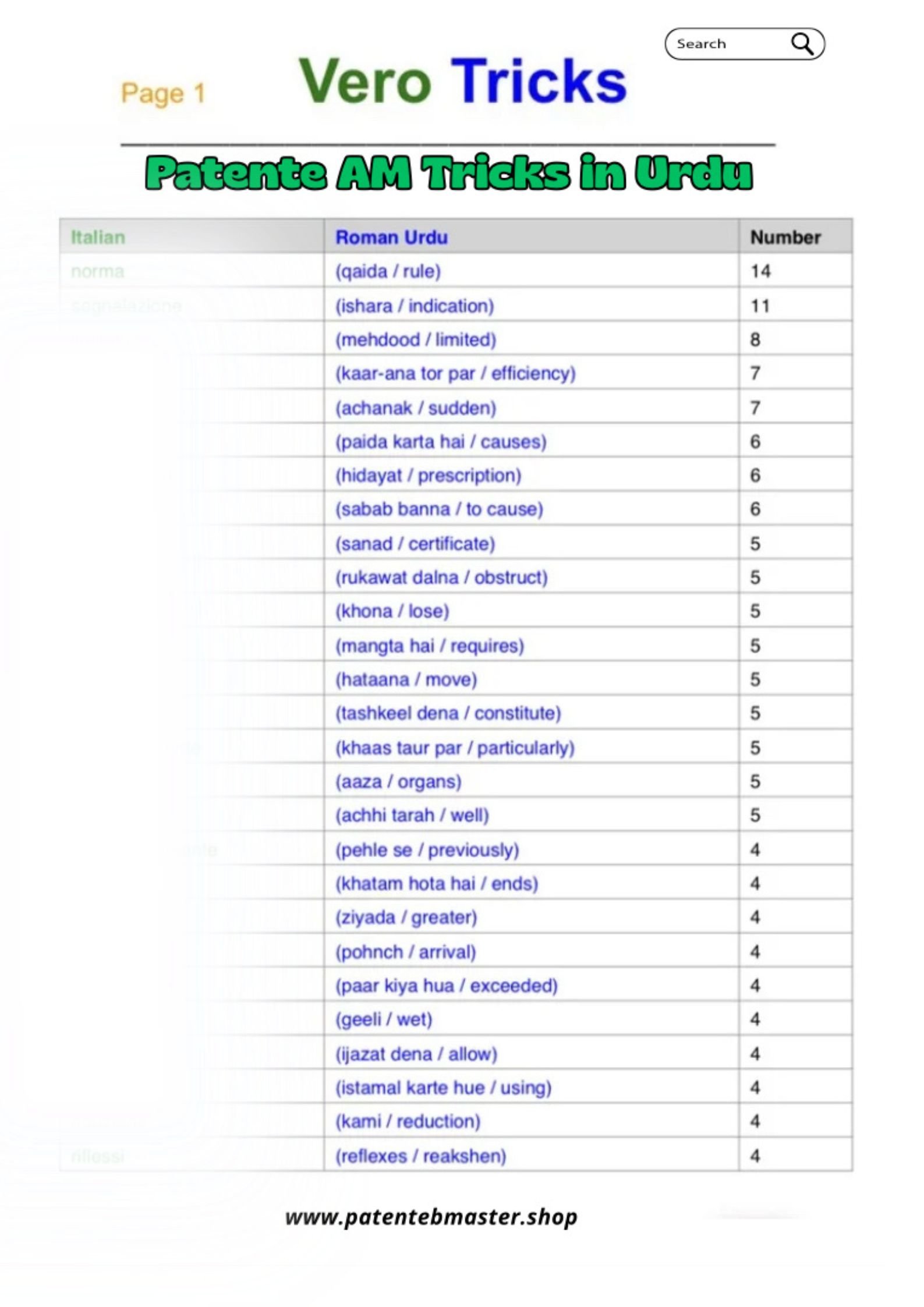 Patente AM Tricks Book in Urdu Hindi Punjabi – Oltre 100 Trucchi Utili per Superare l’Esame (Versione Digitale) product image (2)