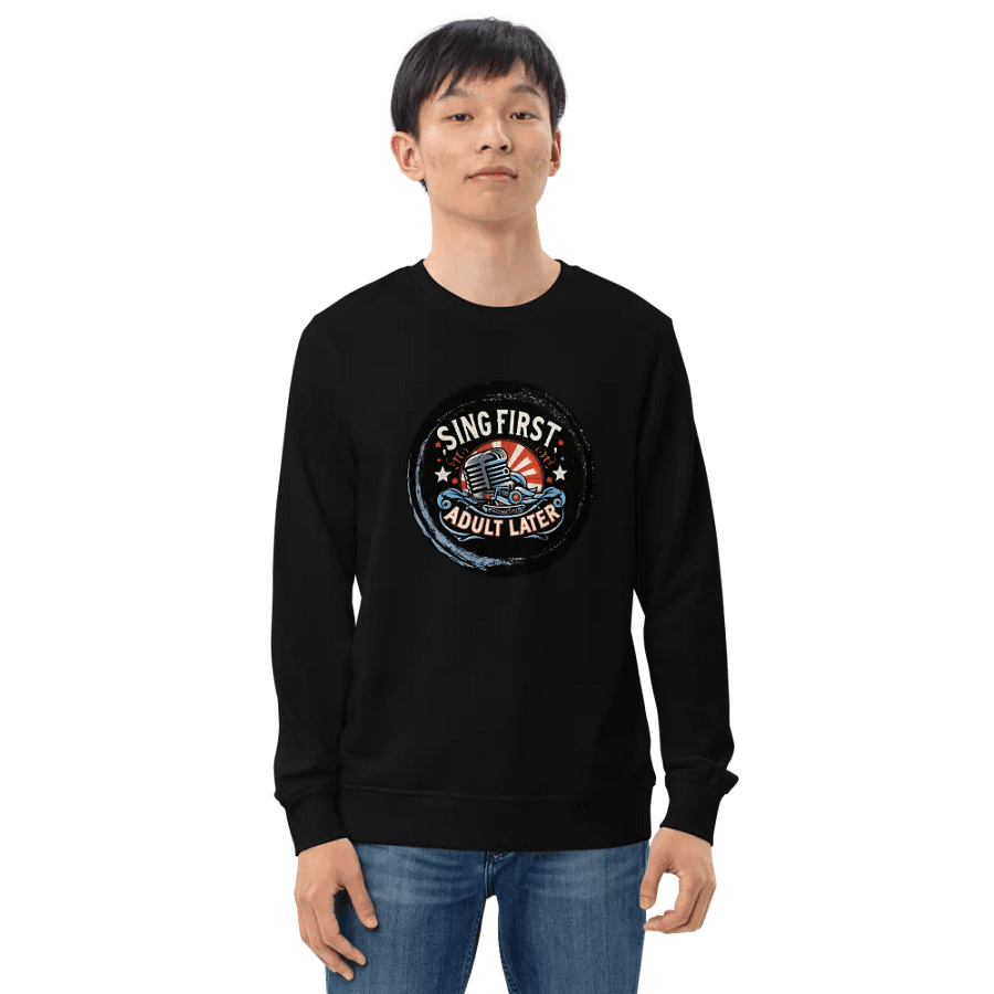 Retro Mic Vibes Organic Sweatshirt For Singers product image (6)