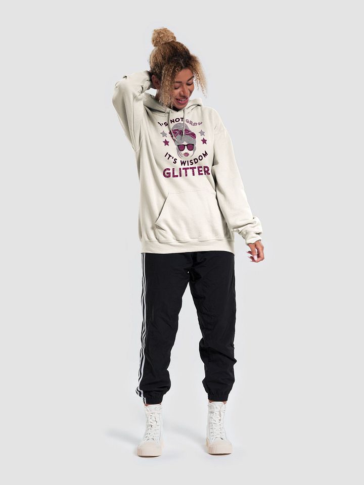 It's Not Gray It's Wisdom Glitter Funny Women's Light Hoodie product image (2)