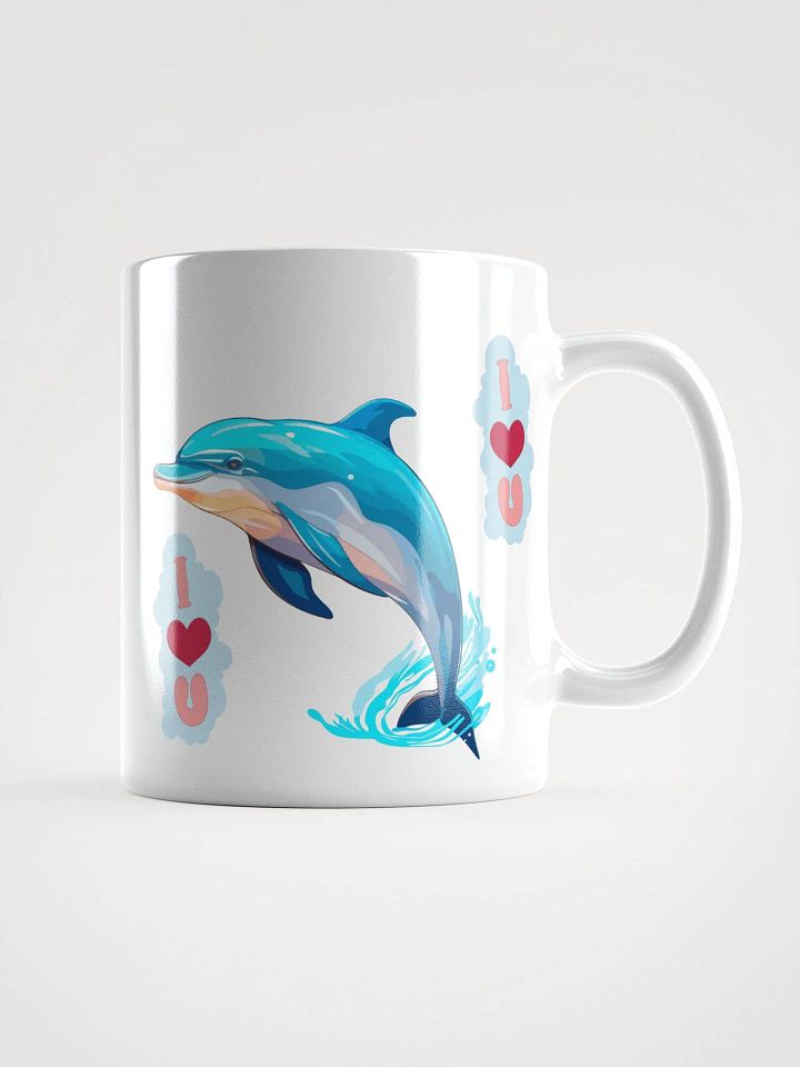 White Glossy Mug Dolphin product image (1)