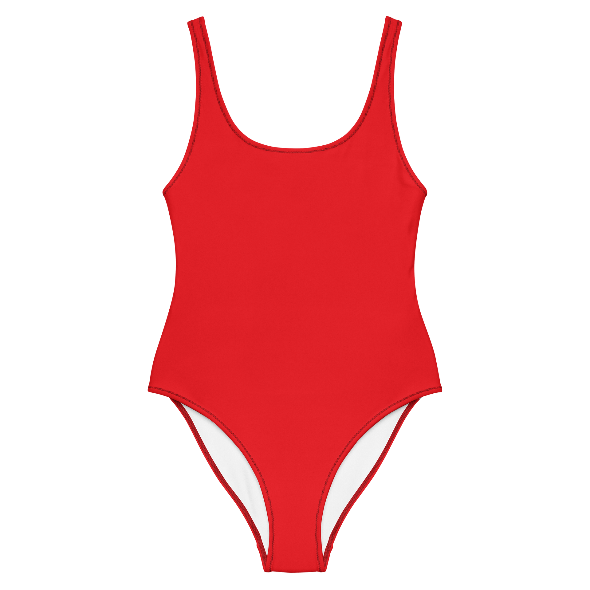 Tomato Red Solid Color Retro Inspired Women's One Piece Swimsuit product image (1)