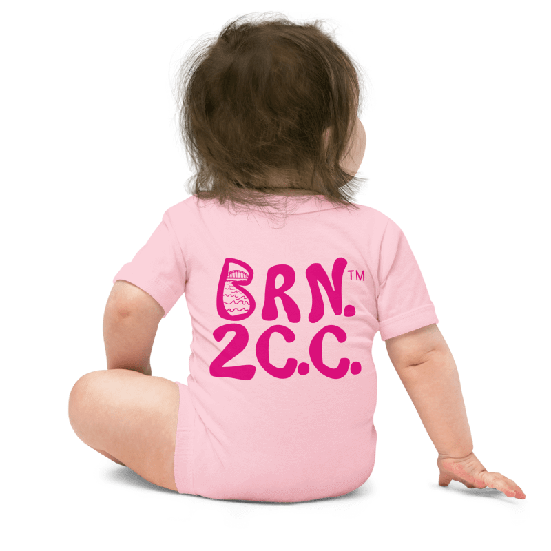 BOURNE to Cape Cod™ | Baby One-Piece with Snaps | BRN.2C.C.™ Logo Back | Ultra-Soft Cotton Bodysuit for Coastal Cuties | Vibrant Pink Logos product image (10)