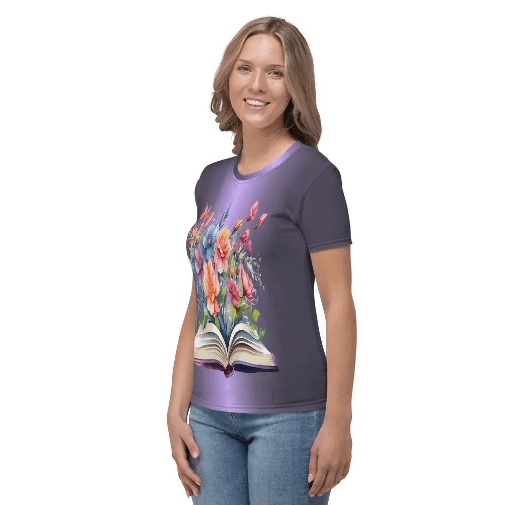 Floral Book All Over Print T-shirt product image (4)