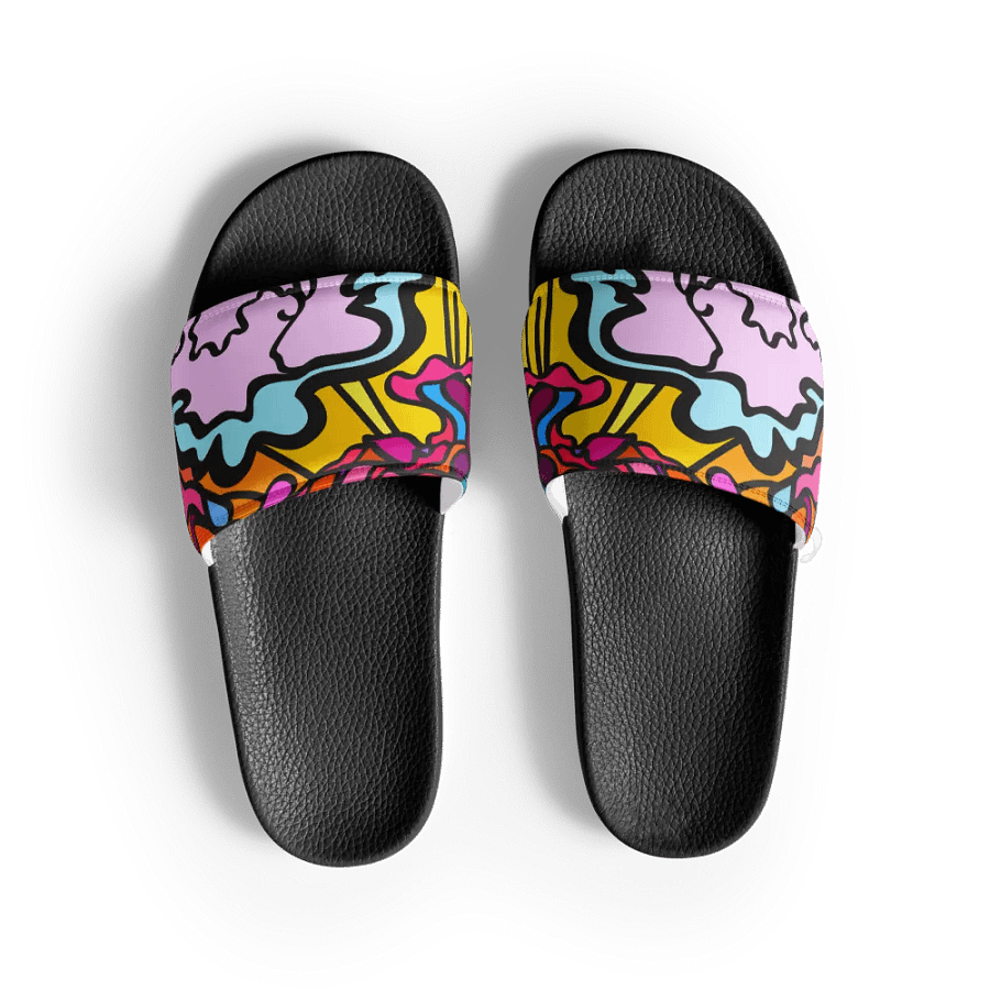 Vibrant Swirls Women's Slides - Wave at Sunset product image (1)