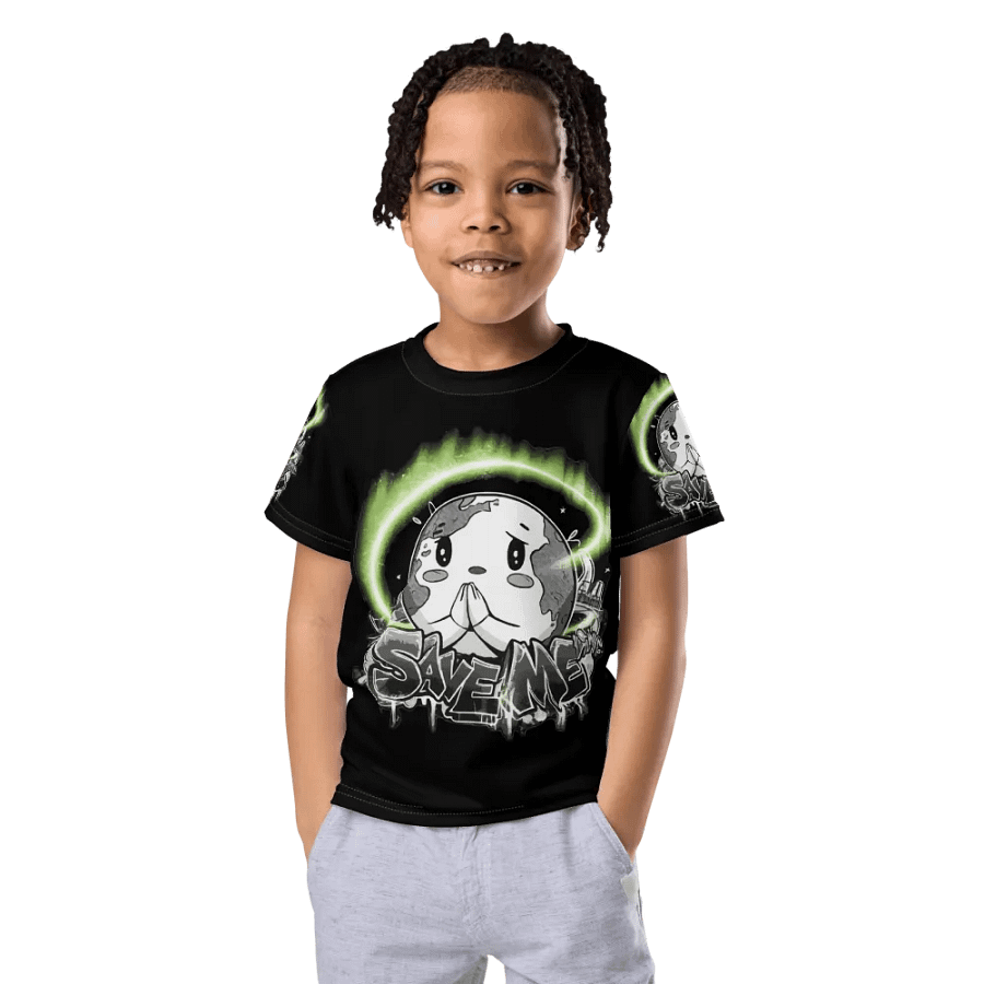 Save Me Kids Crew Neck T-Shirt | Eco-Friendly Style for Young Activists product image (10)