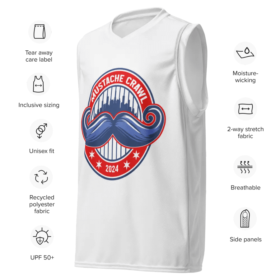 2024 Mustache Crawl Basketball Jersey product image (7)
