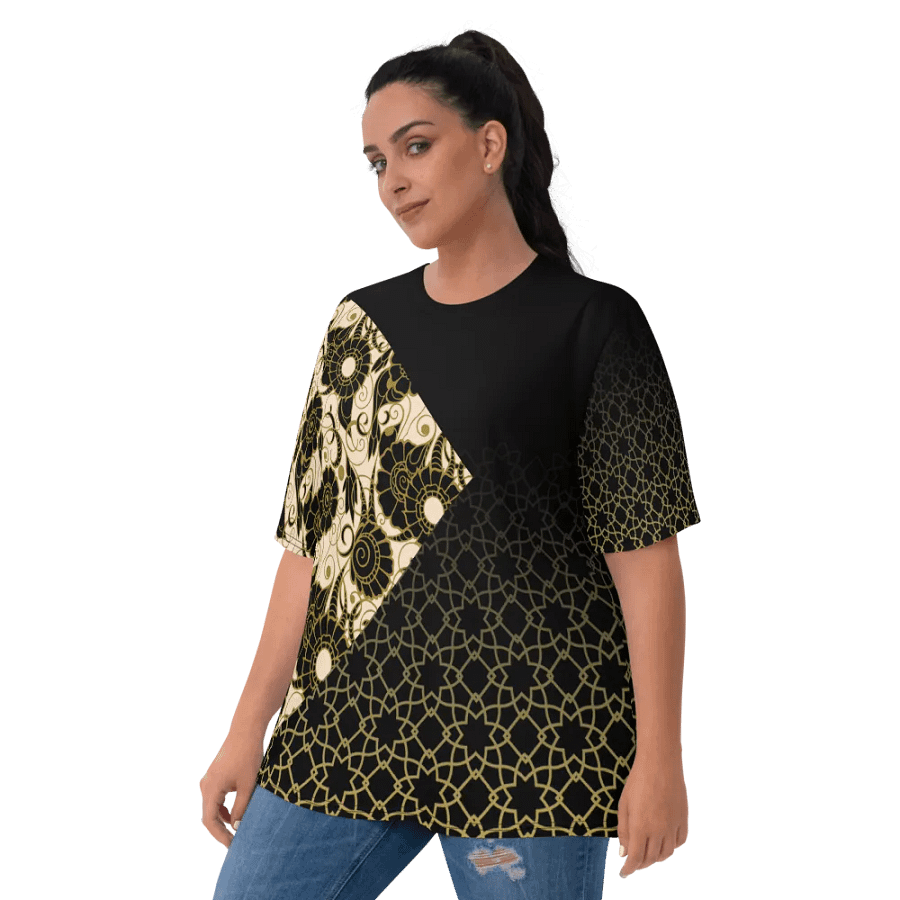 Black And Gold Patterned T-Shirt product image (7)