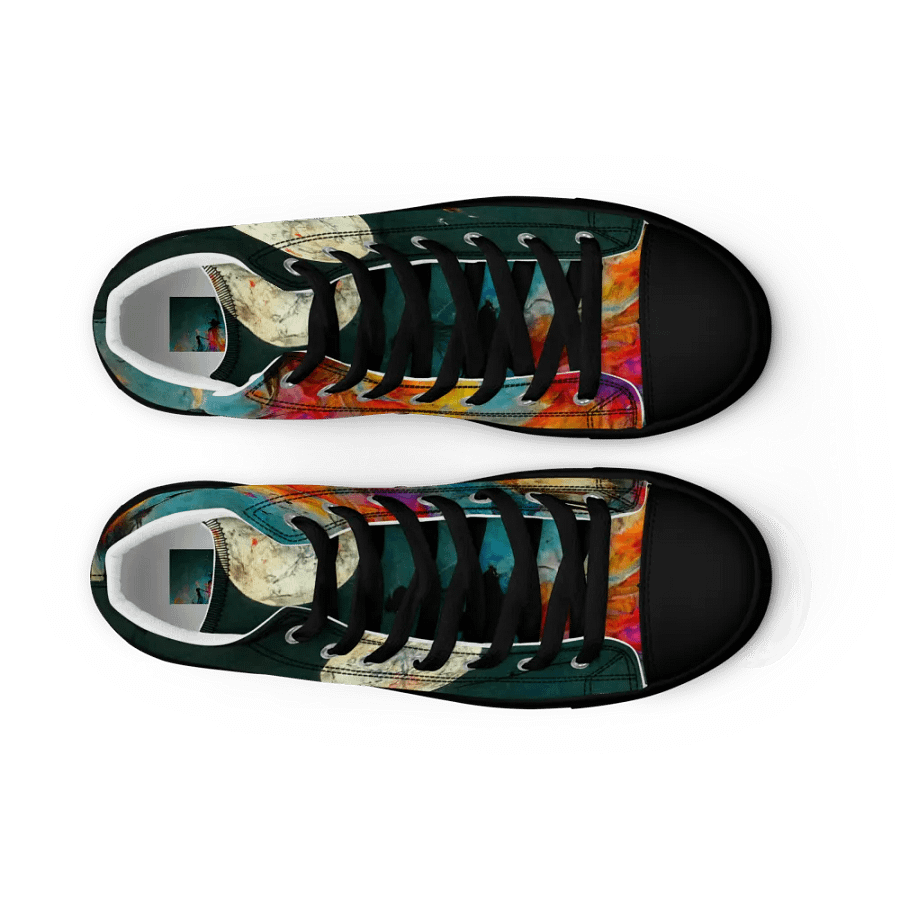 mystical moon gathering: Handmade Women's High Top Canvas Shoes product image (9)