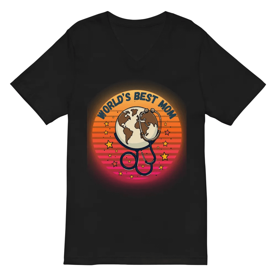 World's Best Mom Earth Stethoscope V-Neck Tee product image (3)