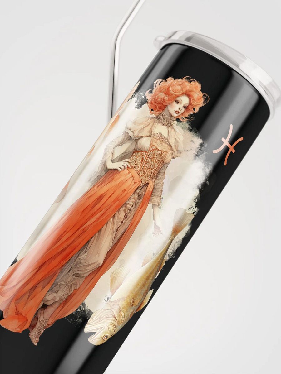 Pisces Zodiac Stainless Steel Tumbler: Embrace Celestial Vibes in Earthy Hues product image (5)
