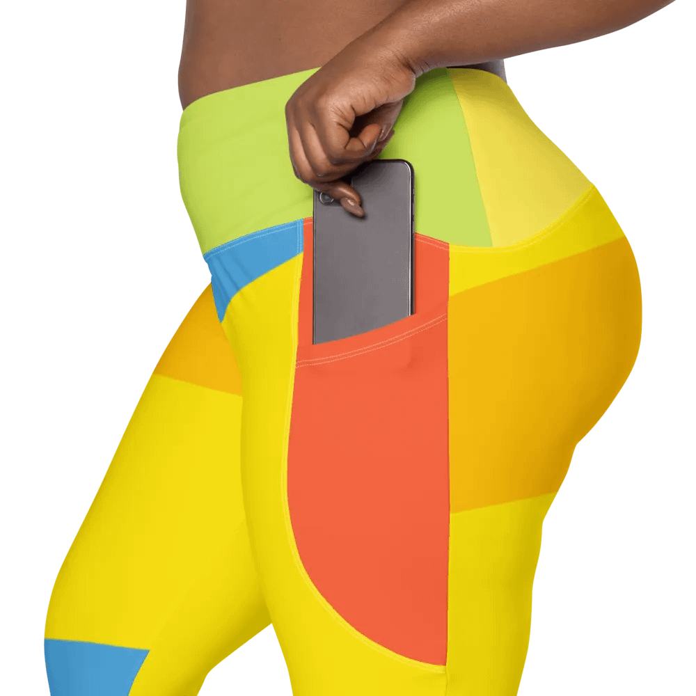 All-Over Yellow/Orange/Aqua Geometric Leggings product image (12)