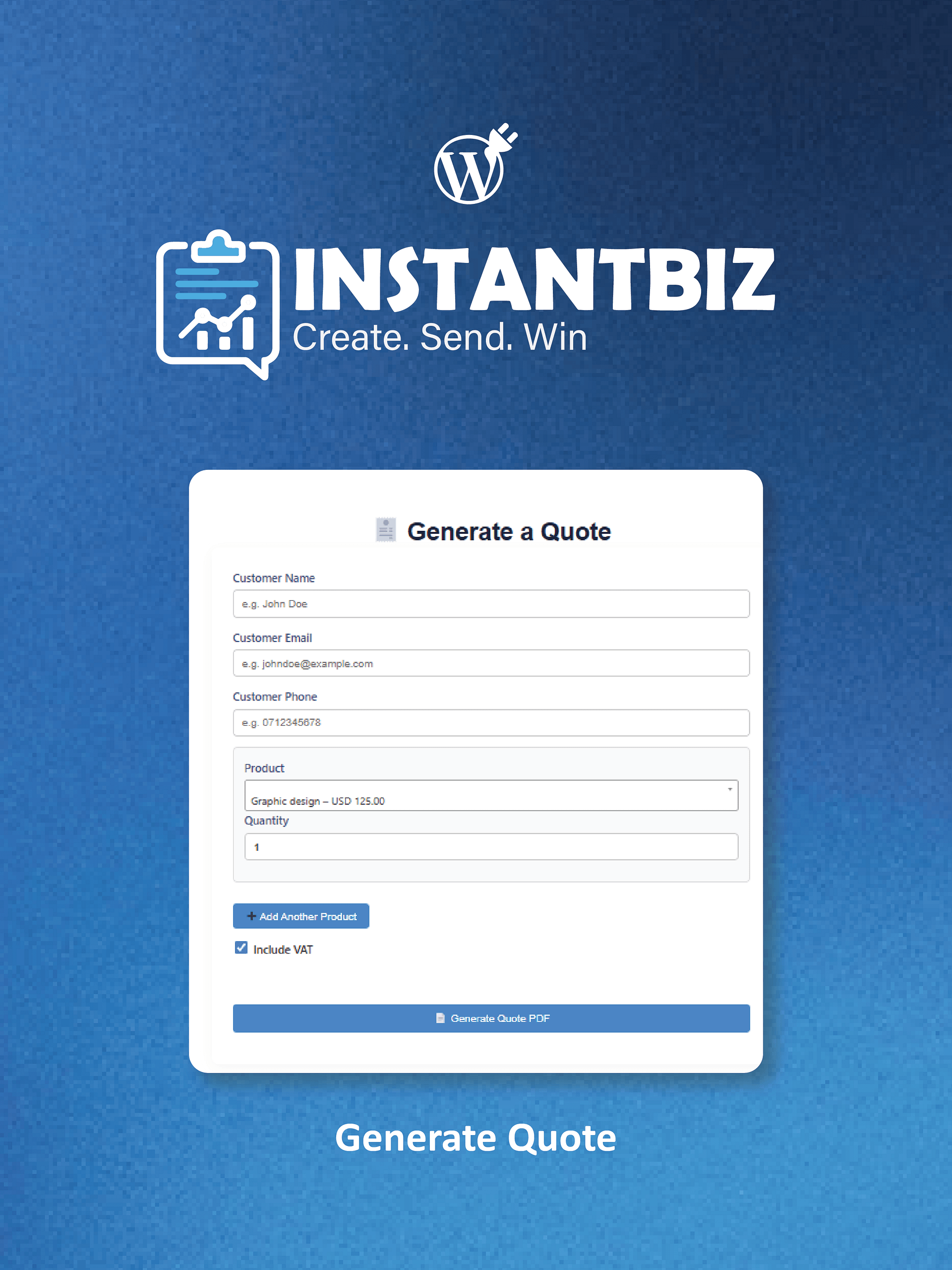 InstantBiz Pro – WordPress Sales & Quotation Plugin (PDF, VAT & Emailing) product image (1)