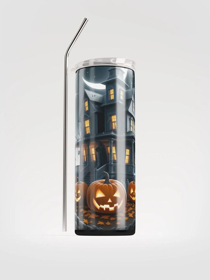 Spooky Haunted House & Pumpkin Tumbler | Halloween Drinkware