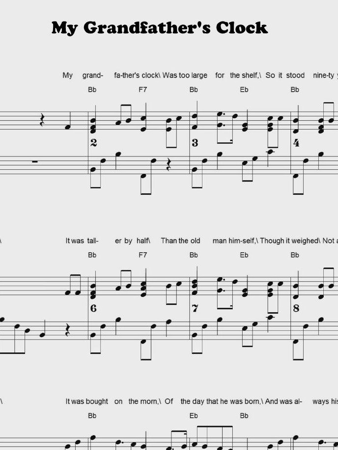 My Grandfather's Clock - CS - Piano sheet music product image (1)