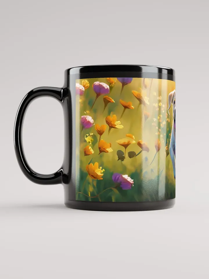 Blooming Buddies: Black Glossy Mug for Labrador Retriever Lovers product image (2)