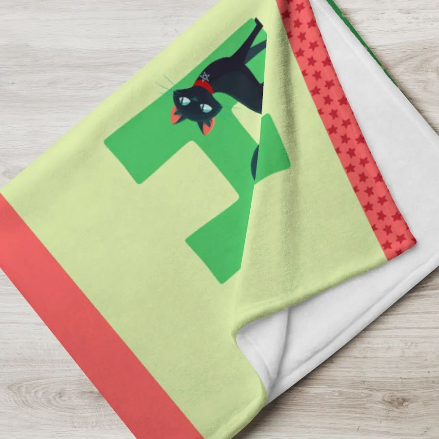 Cute Christmas Black Cat Throw Blanket, Cozy Holiday Cat Blanket 60''x80'' product image (6)
