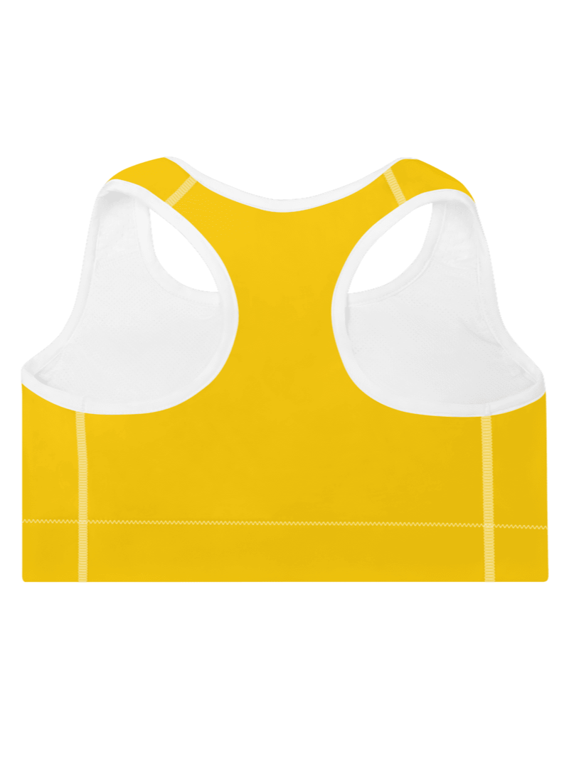 Women's Activewear - Padded Sports Bra Gold/White - Printed White Logo product image (2)