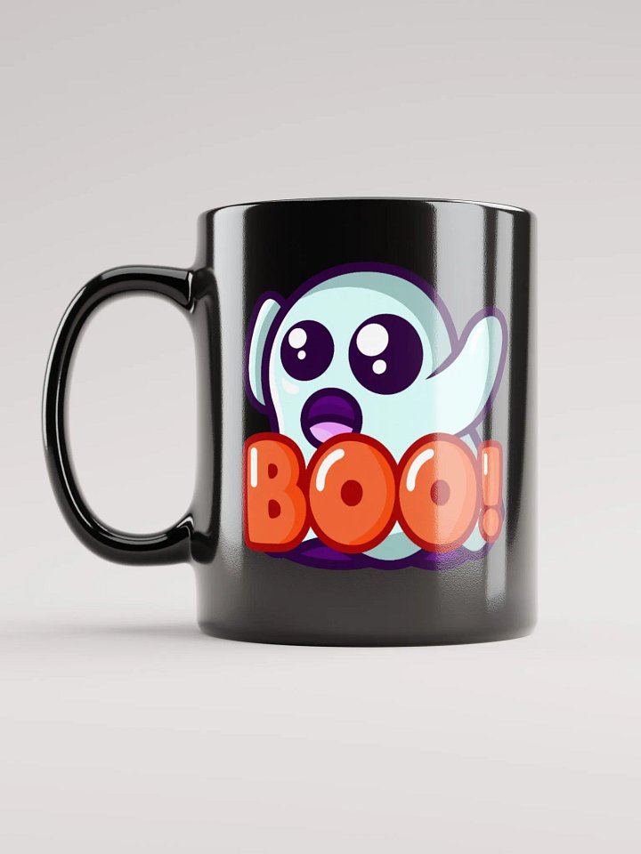 GHOSTIE BOO GLOSSY BLACK MUG product image (1)
