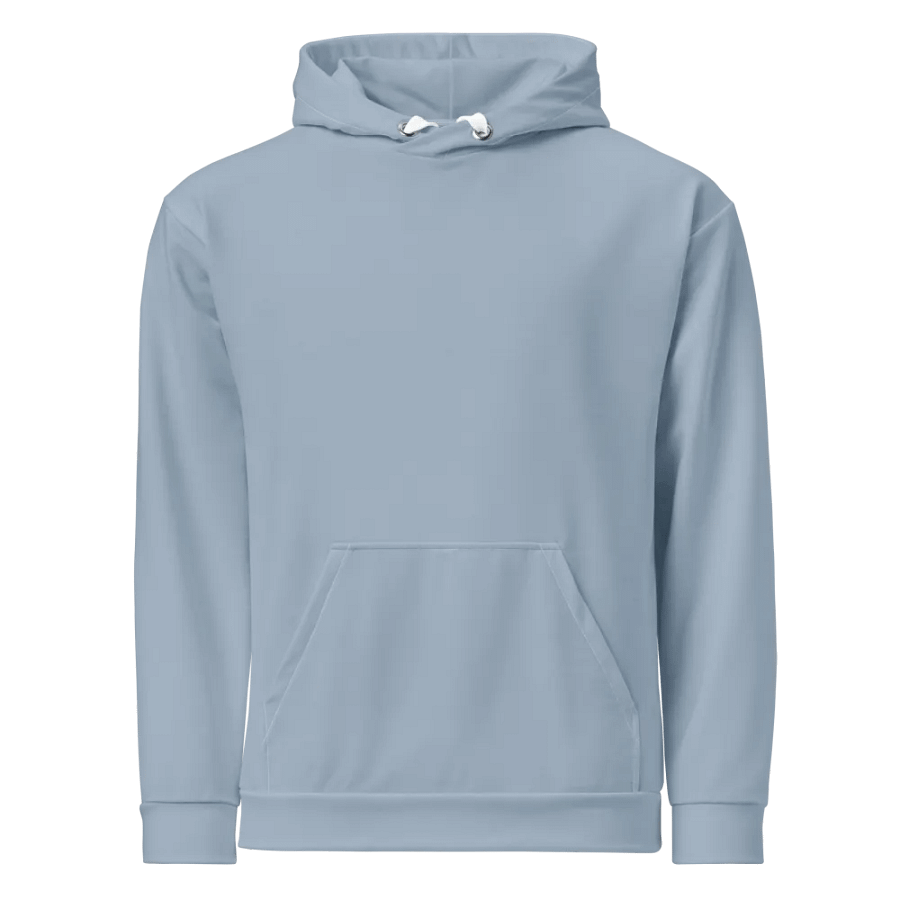 Plain Light Grayish Blue True Summer Unisex Recycled Polyester Heavyweight Premium Hoodie by Treasure Pie product image (1)