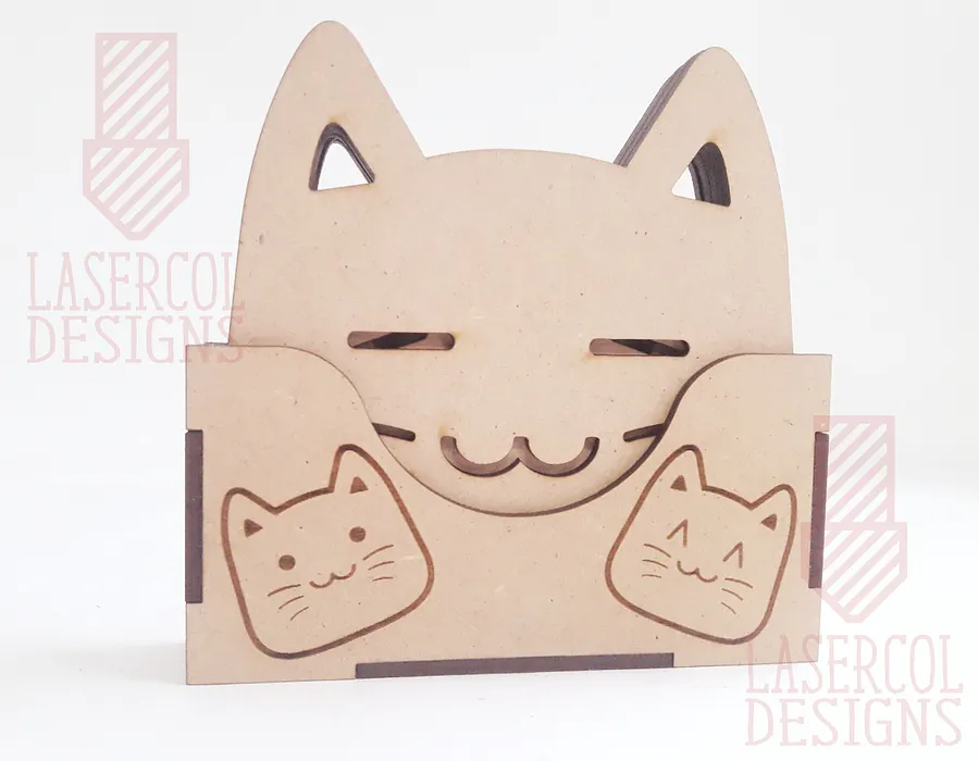 Cute Cat Coasters (6) Set 2 - Laser Cut Files product image (3)