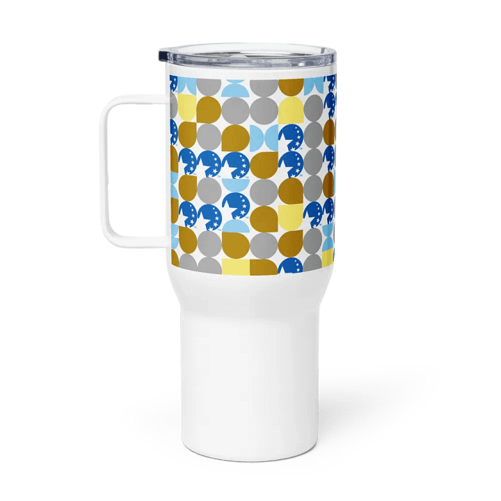 Travel Mug with Handle in Icon Pattern product image (1)