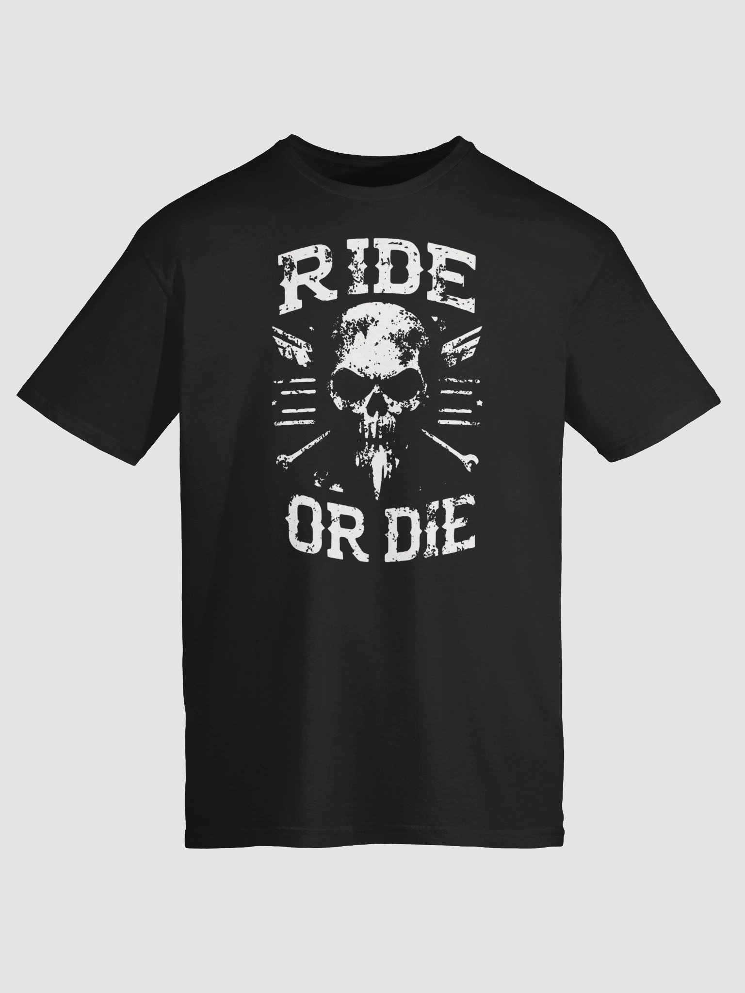 Ride or Die T-Shirt - Biker & Military Skull Emblem product image (6)
