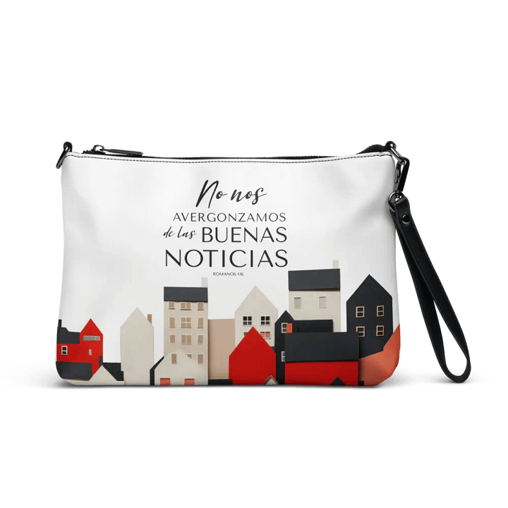 'No Nos Avergonzamos de las Buenas Noticias' Whimsical Village All-Over Print Crossbody Bag product image (1)