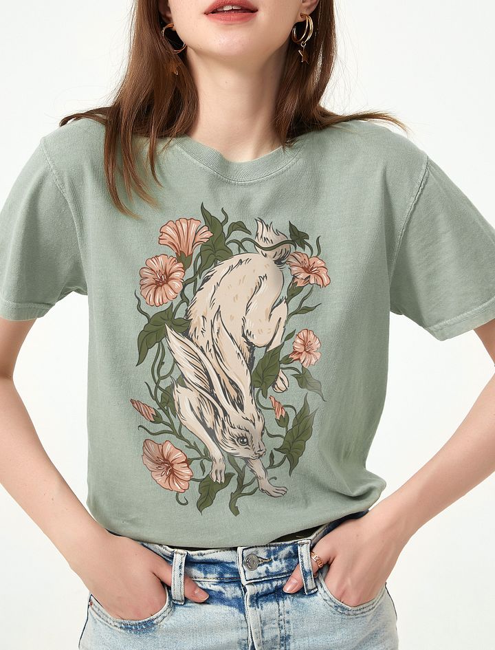 Goblincore and Cottagecore Shirts for Animal Lovers | Forest Hare Among Ivy Flowers Botanicals T-Shirt product image (1)